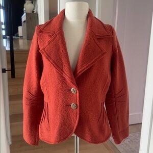 VIVIAN SHYU Boiled Wool Orange Blazer Jacket L